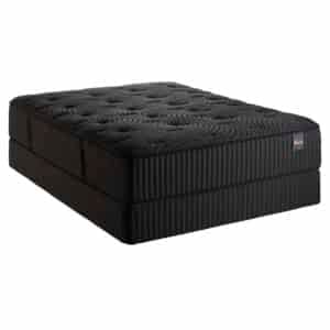 8-inch firm gel memory foam mattress with tight top design, featured in black upholstery, highlighting comfort and support options available at Mattress Superstore.