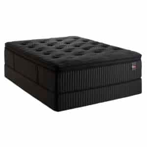 Atlantic Pillowtop mattress featuring a plush top and black fabric design, suitable for kids and teens, listed on Mattress Superstore.