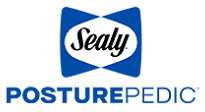 Sealy Posturepedic logo representing premium mattresses at Mattress Superstore in Lafayette, IN.