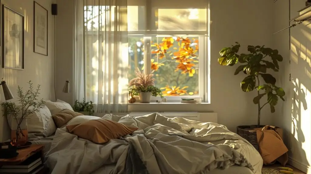 Simple fall bedroom scene