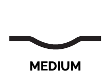 Medium mattress firmness logo, representing Mattress Superstore's focus on educating consumers about mattress options and debunking related myths.