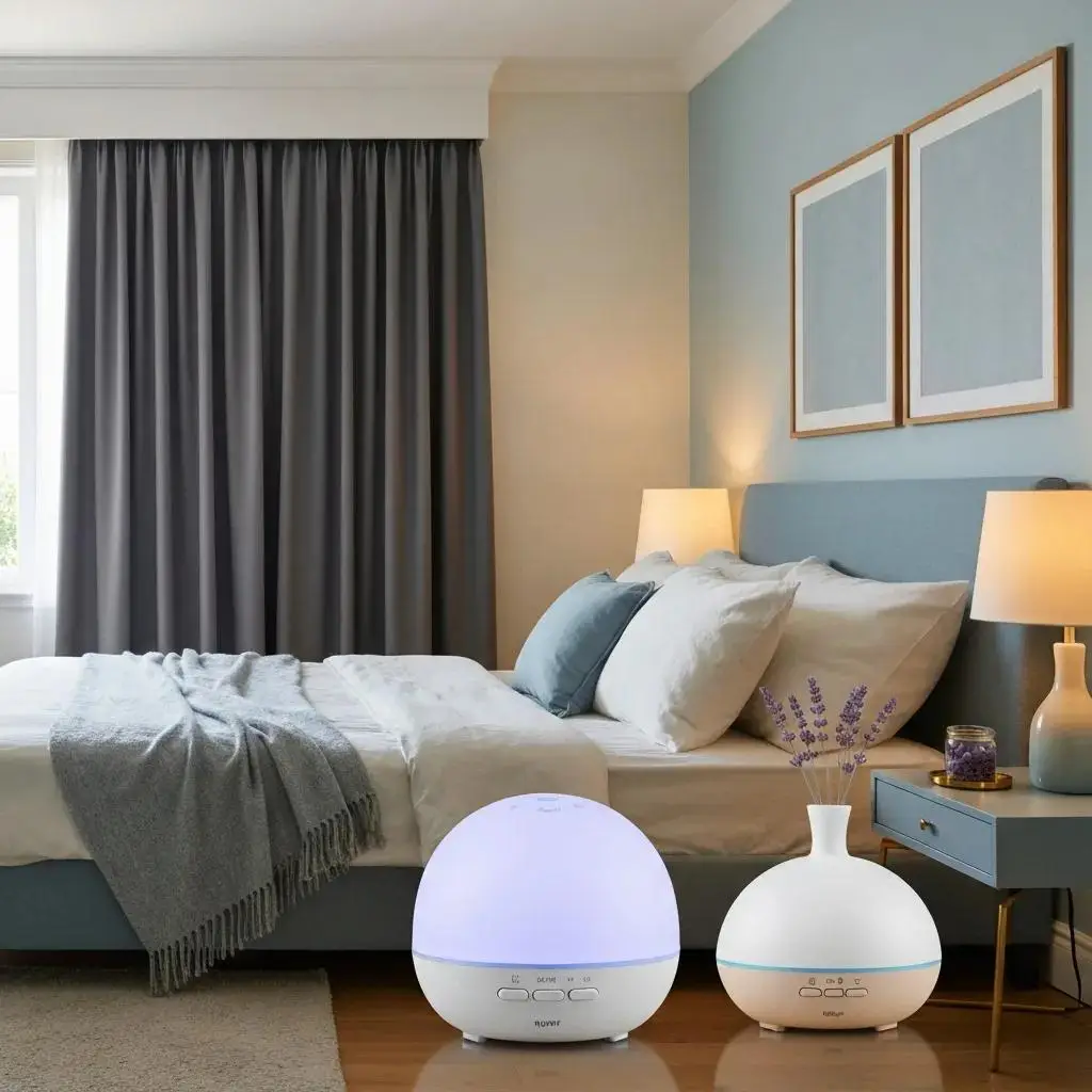 Holiday Stress? Fix Your Sleep: The Mattress & Bedroom Upgrades That Make the Season Easier 2 Inviting bedroom with upgrades like blackout curtains and a sound machine for better sleep environment