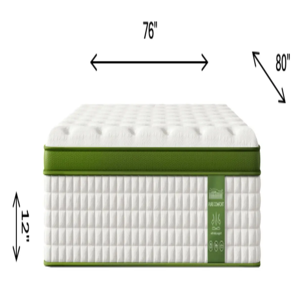 12" Hybrid Mattress With Gel Memory Foam & Pocket Springs 2 12" Hybrid Mattress With Gel Memory Foam & Pocket Springs - Image 2