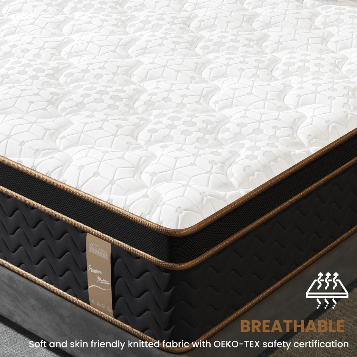 Plush Hybrid Mattresses With Gel Memory Foam, Individual Pocket Spring Motion Isolation Edge Support 7 Plush Hybrid Mattresses With Gel Memory Foam, Individual Pocket Spring Motion Isolation Edge Support - Image 7