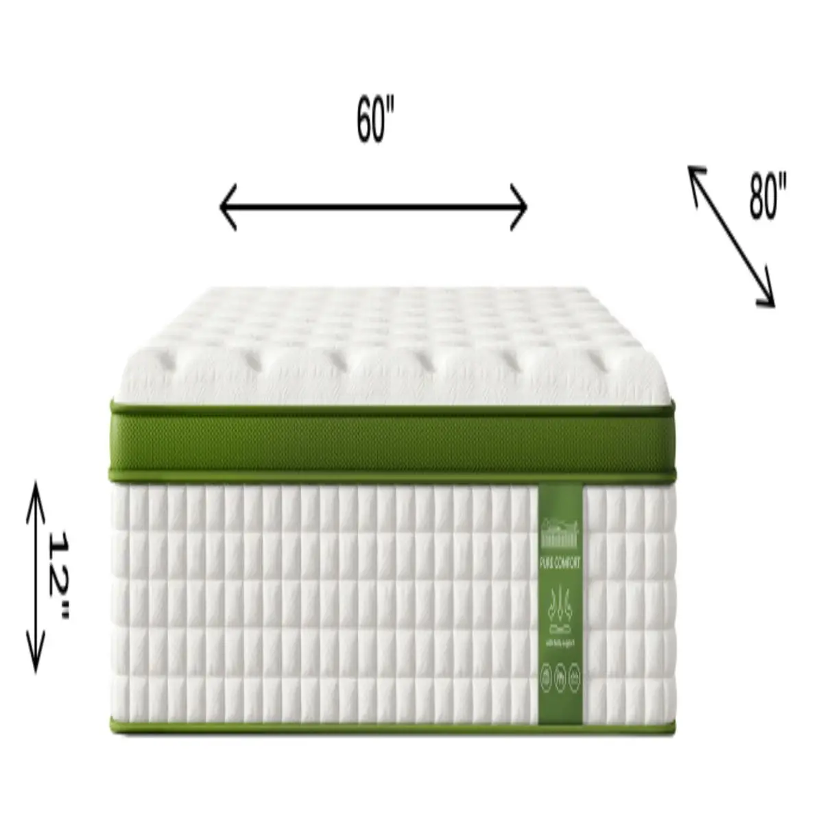 12" Hybrid Mattress With Gel Memory Foam & Pocket Springs 5 12" Hybrid Mattress With Gel Memory Foam & Pocket Springs - Image 5