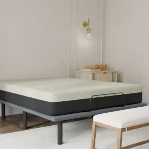 Kids & Teens Gel Comfort mattress displayed on a modern bed frame in a stylish bedroom setting.