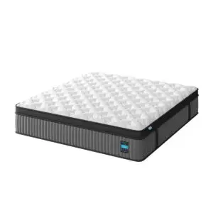 14" Hybrid Mattress, Memory Foam & Pocket Spring Bed, Cooling, Pressure Relief, Back & Hip Support - Gray / White - King