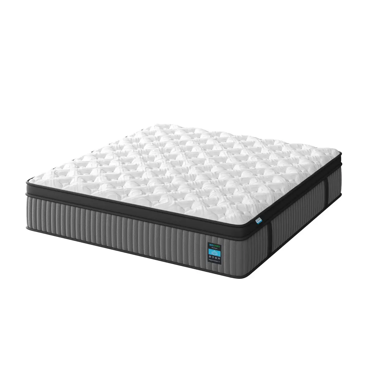 14" Hybrid Mattress, Memory Foam & Pocket Spring Bed, Cooling, Pressure Relief, Back & Hip Support - Gray / White - King 1 14" Hybrid Mattress, Memory Foam & Pocket Spring Bed, Cooling, Pressure Relief, Back & Hip Support - Gray / White - King