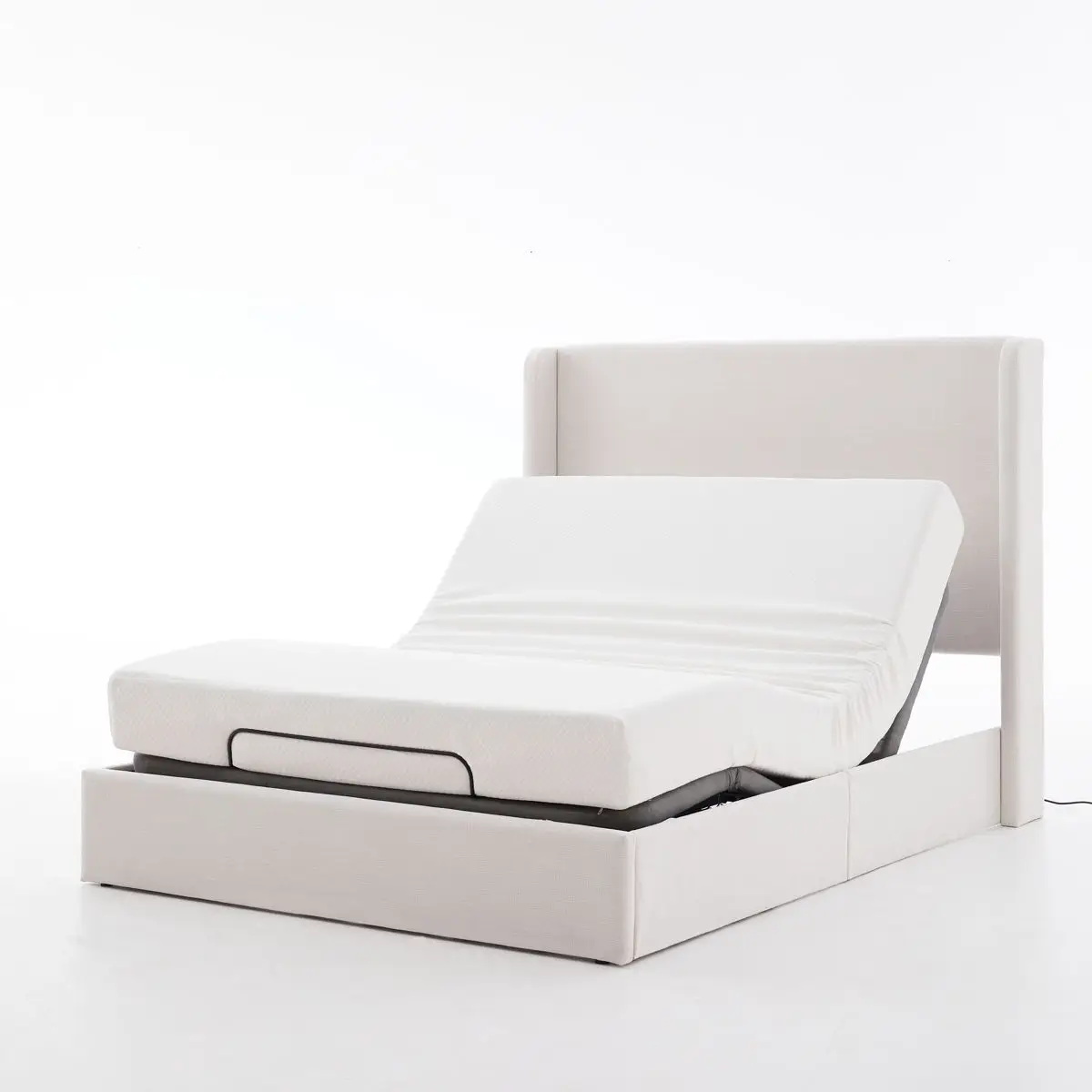 Caron 4.0 - Queen Size Adjustable Bed Frame With Wireless Remote Control, Head And Foot Incline, Massage Function - Black / Gray 1 Caron 4.0 - Queen Size Adjustable Bed Frame With Wireless Remote Control, Head And Foot Incline, Massage Function - Black / Gray