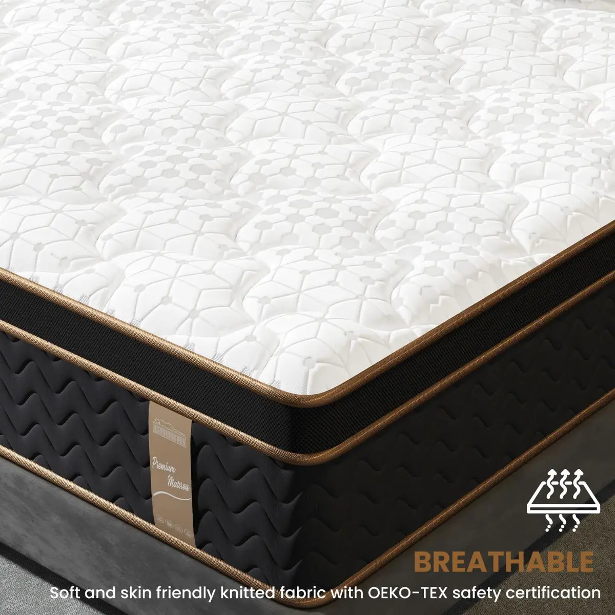 Plush Hybrid Mattresses With Gel Memory Foam, Individual Pocket Spring Motion Isolation Edge Support 6 Plush Hybrid Mattresses With Gel Memory Foam, Individual Pocket Spring Motion Isolation Edge Support - Image 6