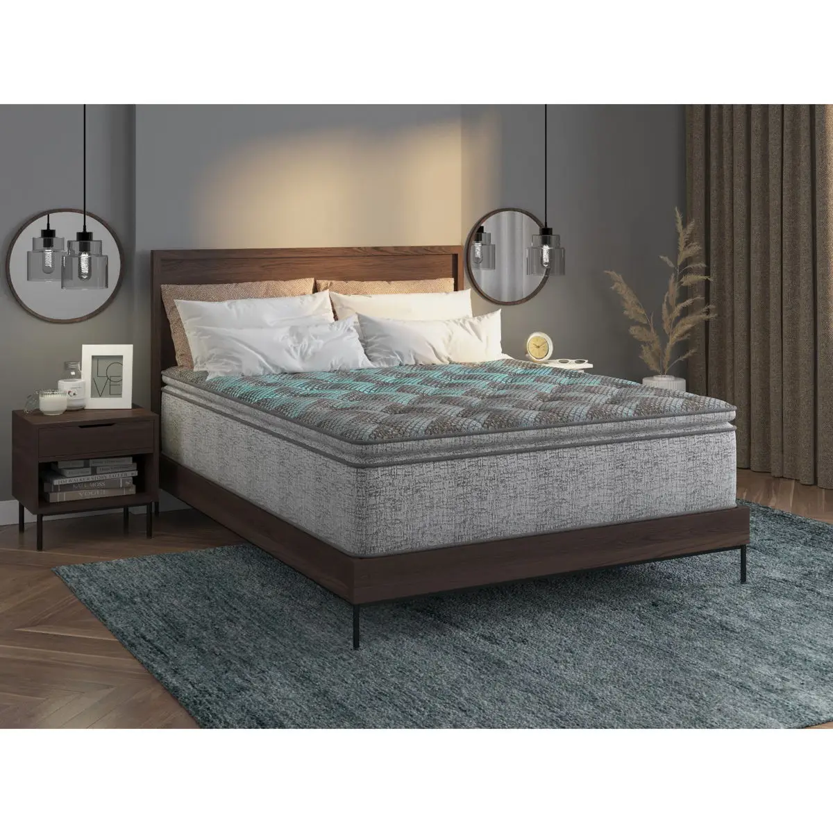 Comfort Care - 10" Hybrid Euro Top Mattress Plush Comfort - Blue / Gray - Twin Extra Long 4 Comfort Care - 10" Hybrid Euro Top Mattress Plush Comfort - Blue / Gray - Twin Extra Long - Image 4