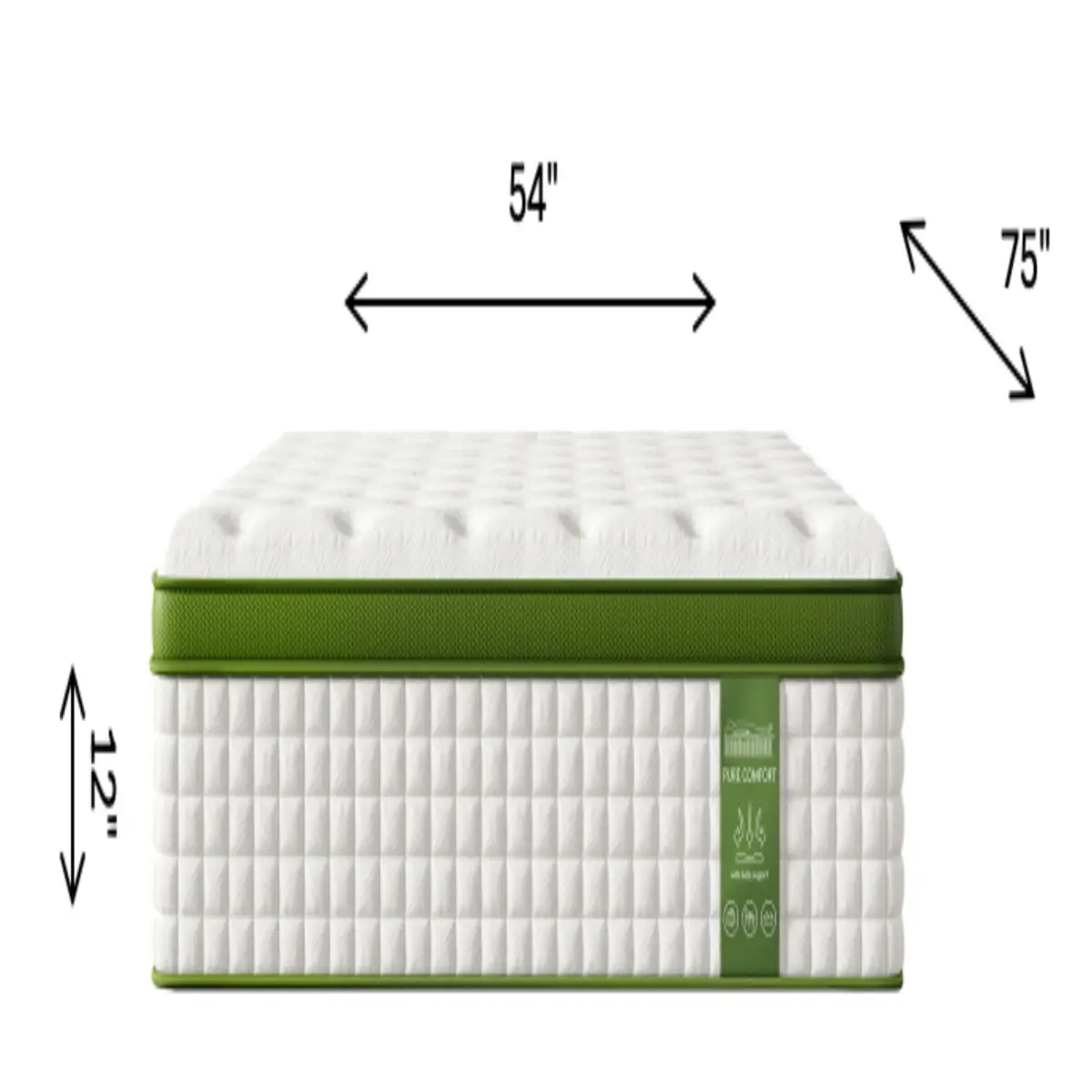 12" Hybrid Mattress With Gel Memory Foam & Pocket Springs 4 12" Hybrid Mattress With Gel Memory Foam & Pocket Springs - Image 4