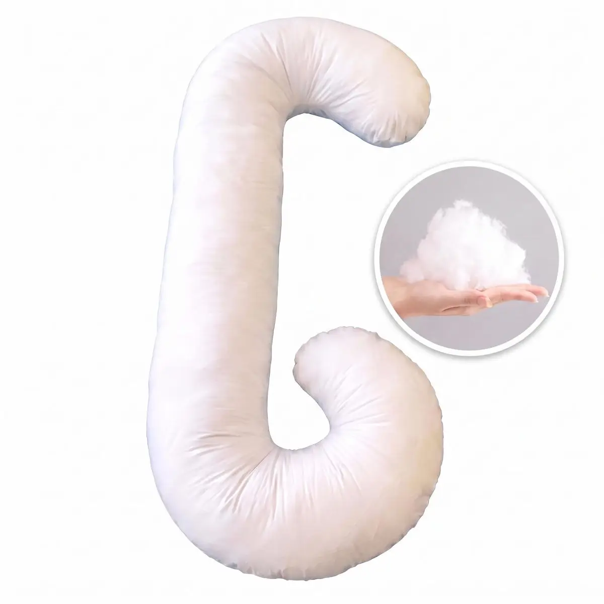 C - Shape Pregnancy Body Pillow With Soft Cover For Back - White 1 C - Shape Pregnancy Body Pillow With Soft Cover For Back - White