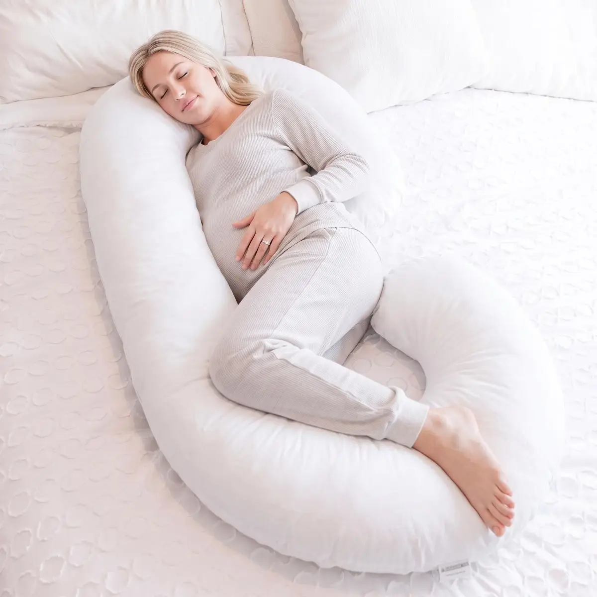 C - Shape Pregnancy Body Pillow With Soft Cover For Back - White 4 C - Shape Pregnancy Body Pillow With Soft Cover For Back - White - Image 4